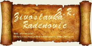 Živoslavka Radenović vizit kartica